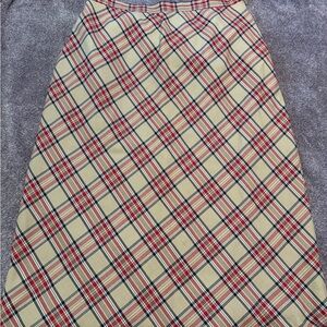 Sag Harbor Tan and Red Plaid Skirt